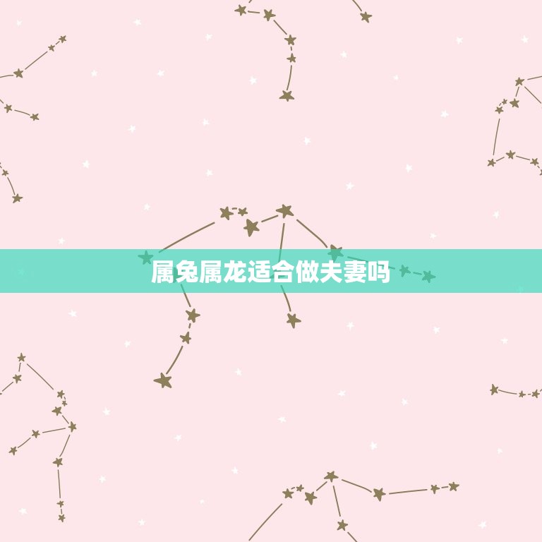属兔属龙适合做夫妻吗(星座配对介绍)  第3张
