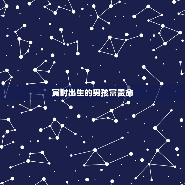 寅时出生的男孩富贵命(如何在命理学中获得成功)  第3张