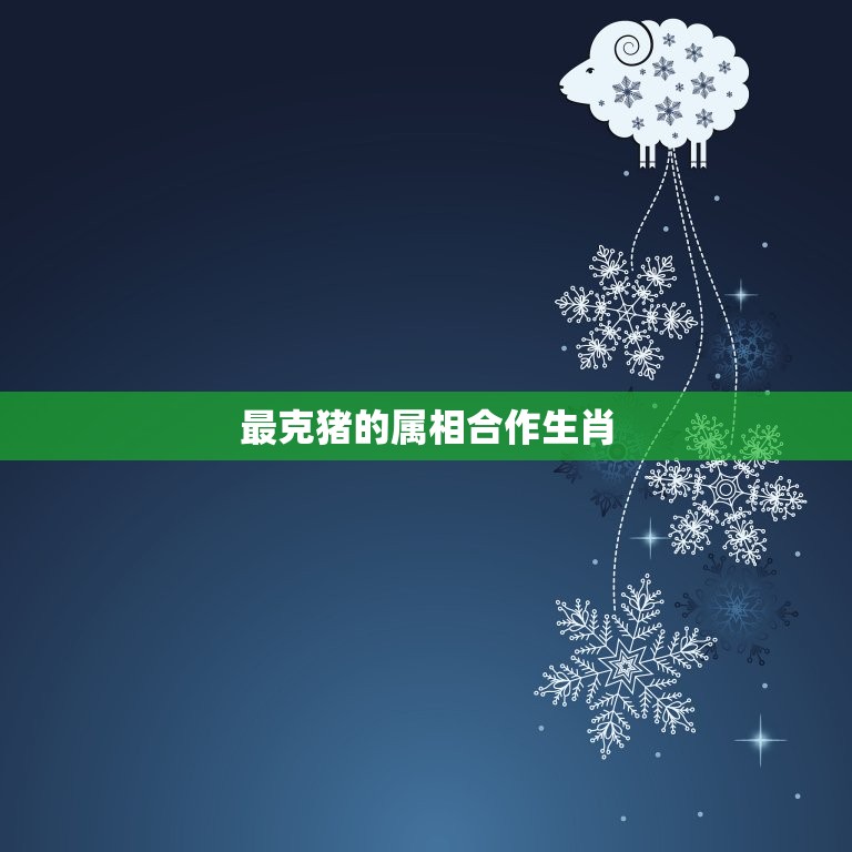 最克猪的属相合作生肖(如何避免犯冲)  第3张