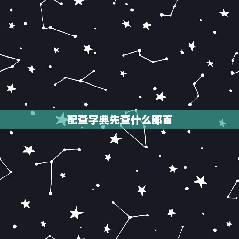 配查字典先查什么部首(字典学习必备方法)  第3张