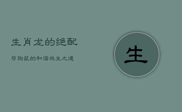 生肖龙的绝配：与狗、鼠的和谐共生之道