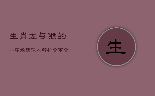 生肖龙与猴的八字婚配：深入解析合不合之谜