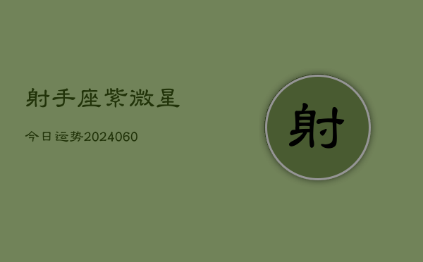 射手座紫微星今日运势(20240608)  第1张