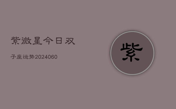 紫微星今日双子座运势(20240608)  第1张