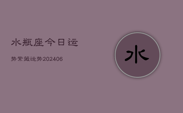 水瓶座今日运势紫薇运势(20240613)
